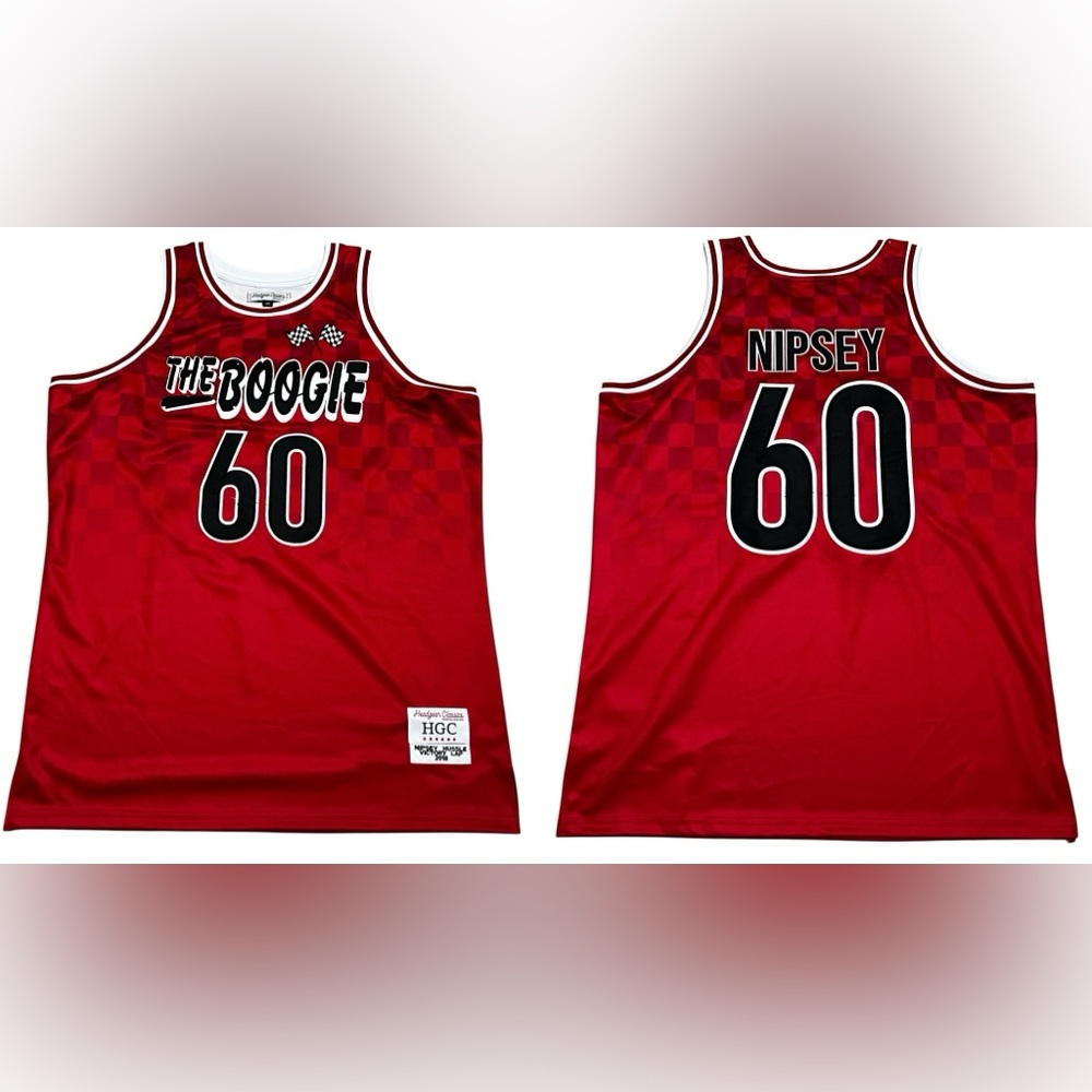 Headgear Classics Boogie Nipsey hussle basketball‎ jersey red checkered 3XL NWOT